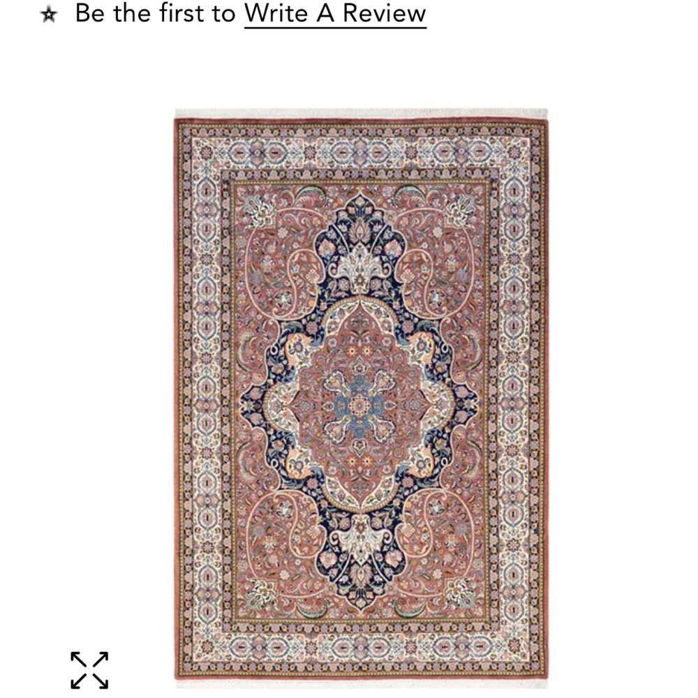 Cream and Blue Tapestry with Intricate Patterns